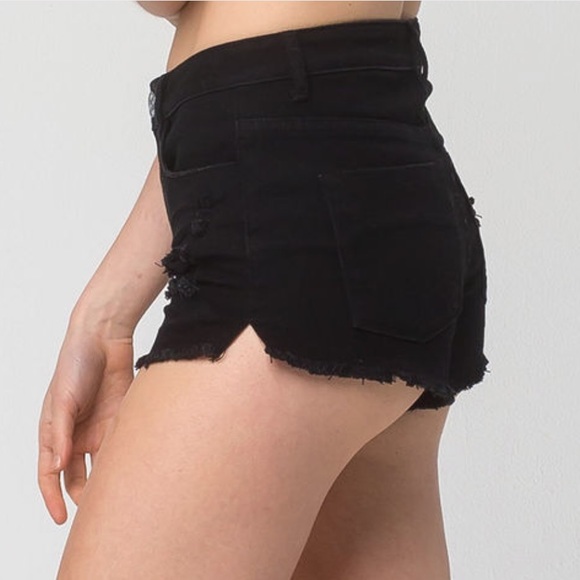 RSQ MAUI HIGH RISE RIPPED DENIM SHORTS - Picture 2 of 3